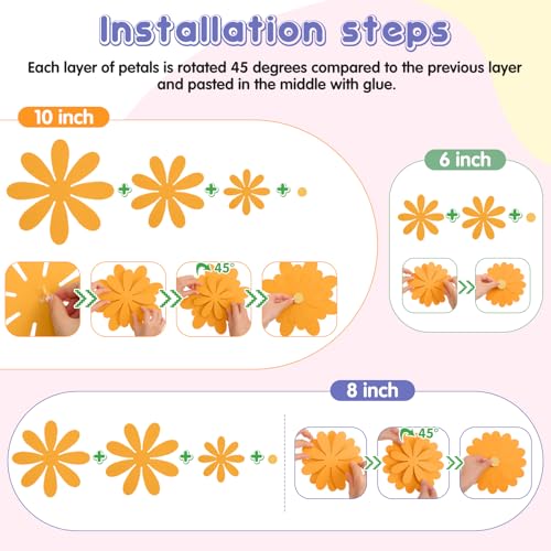Image of MotiMind 18 Pcs Paper Flowers Bulletin Board Decorations DIY 3D Paper Floral for Wall Classroom Back to School Birthday Party Flower Backdrop Decoration Photo Backdrop(Pastel Color,6 inch 8 inch 10 inch)