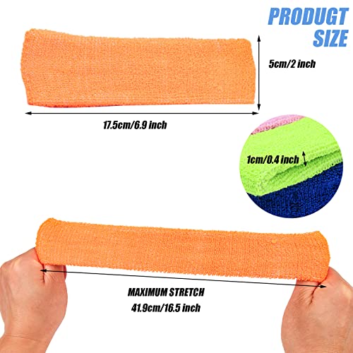 Yeshan 12 Packs Wicking Stretchy Athletic Sweatband/Sport Headbands/Head wrap/Yoga Headband/Head Scarf/Best Looking Hairband for Sports or Fashion,Towel Material4