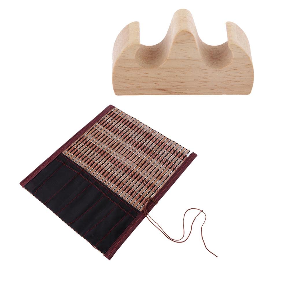 Wooden 2 Ports Chinese Calligraphy Brush Pen Stand, Bamboo Brushes Roll Bag|Collectibles | Pens & Writing Instruments |Calligraphy Tools|1 x Chinese Brush Pen Stand-picture-30
