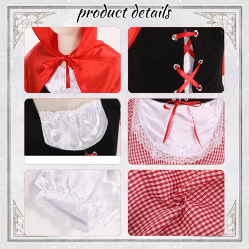 Disfraz Caperucita Roja con vestido, capa y bolsa color calabaza miniatura 6
