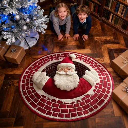 Tapis de Noël 3D pour salon et entrée festive chaleureuse - 8