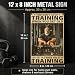 DecoMyth Home Gym Decor You Don't Stop Training Vintage Aluminum Metal Sign, Motivational Gym Sign for Workout Room, Garage Fitness Wall Art, Bodybuilder Poster, 12x8 Inch