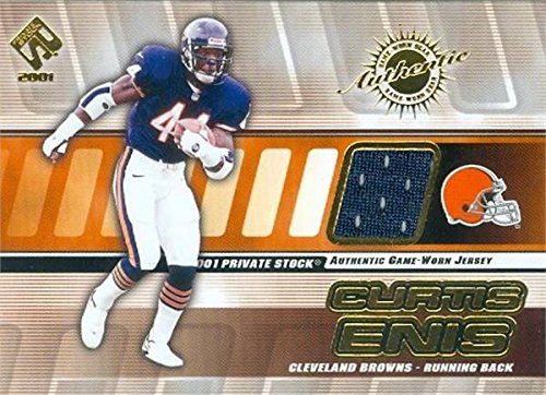 Autograph Warehouse 343153 Curtis Enis Player Worn Jersey Patch Football Card - Cleveland Browns 2001 Pacific Private Stock No. 37