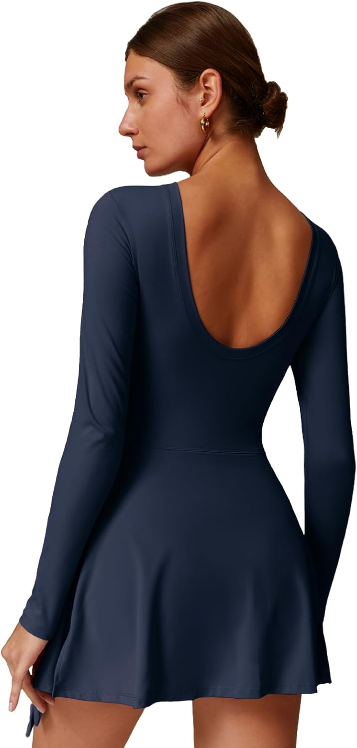 Women’s Tennis Dress with Built-in Shorts – Athletic Golf Dress Activewear for Sports & Casual Wear