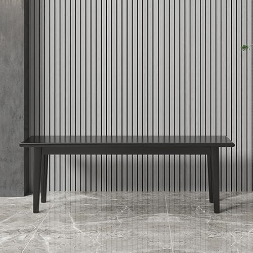 Banco de comedor de madera con esquinas redondeadas, banco de madera que ahorra espacio para cocina, entrada o dormitorio, 100 cm, ideal para mesa de comedor y final de cama (negro)