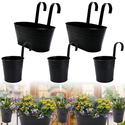 Cnwinu 5er Set Blumentöpfe zum Aufhängen,Blumenkasten...