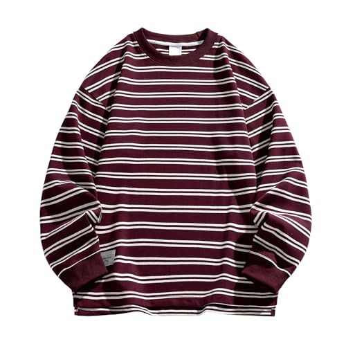 T-shirt rayé manches longues homme de 300g une chemise de base haut de gamme
