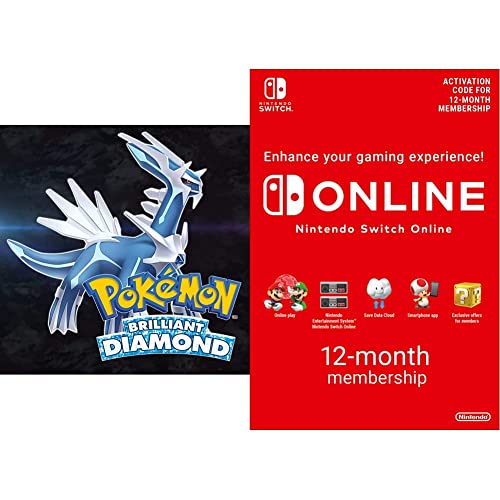 Pokémon Brilliant Diamond | Nintendo Switch - Download Code & Switch Online Membership - 12 Months | Switch Download Code
