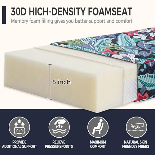 Image of Art Leon Waterproof Outdoor Seat Cushion 24 inchx 24 inch 30D High Density Foam Patio Chair Cushions with Non-Slip Backing Patio Cushions for Patio Furniture Porch Swing Garden Bench Camping Stadium