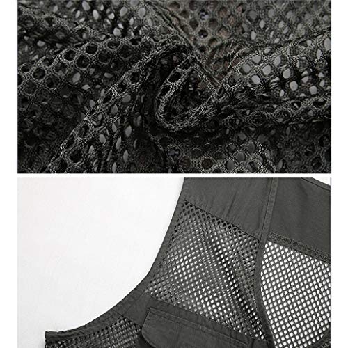 Chaleco de algodón deportivo for Hombre gris con multibolsillos 4