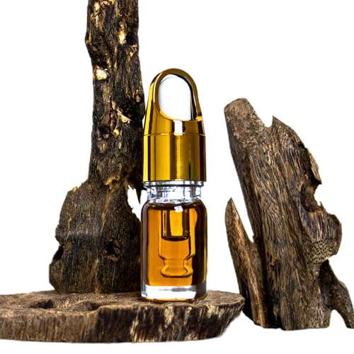 Ercao Authentic Pure Oud Essential Oil - New Agarwood Oil Scent from China - 5g - for Perfume Blending Essential Oil Diffusers DIY Scented Candles (Green-5g-Kynam agarwood)