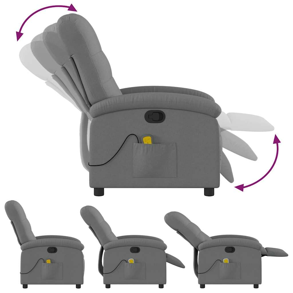 vidaXL Massagesessel Dunkelgrau Stoff
