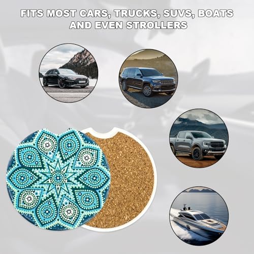 4 posavasos cerámicos absorbentes para autos miniatura 6