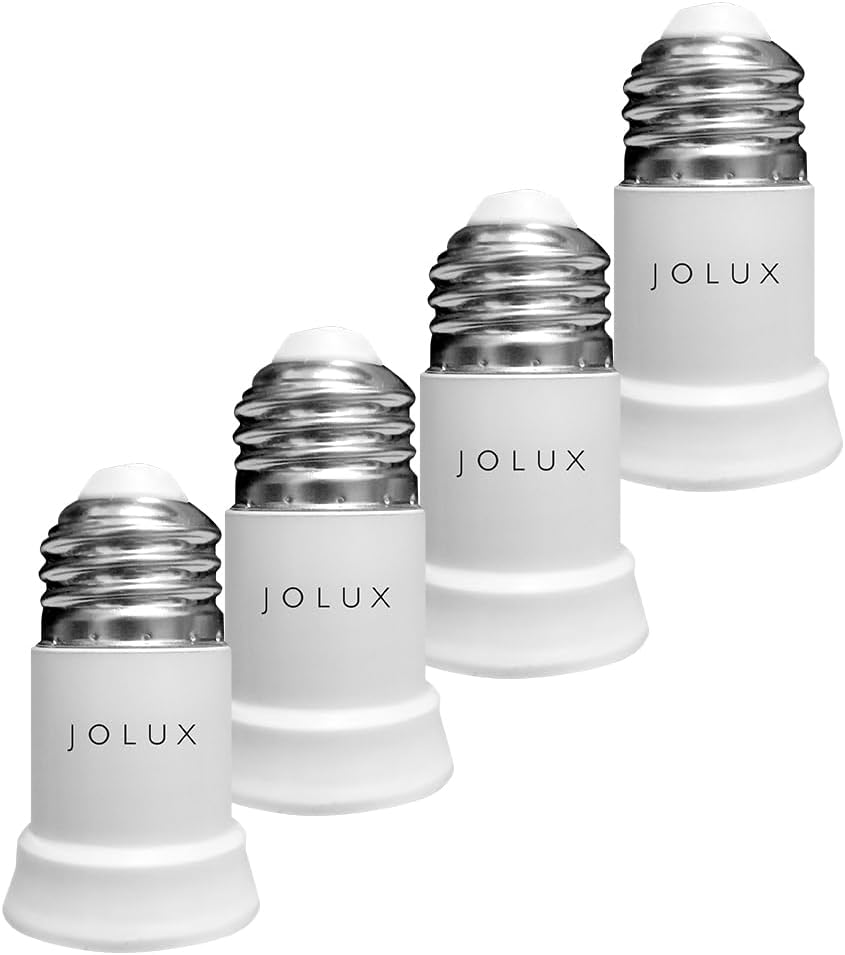 JOLUX 4 Pack Bulb Socket Extender, E26 to E26 Lamp Bulb Socket Extension, Standard Medium Screw Base Lamp Holder Adapter
