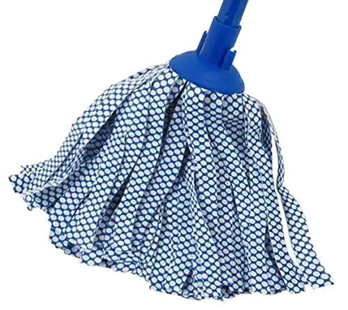 Superio String Mop Replacement, Cotton Mop Head Refill, Blue Heavy Duty for Hardwood Floor Cleaning