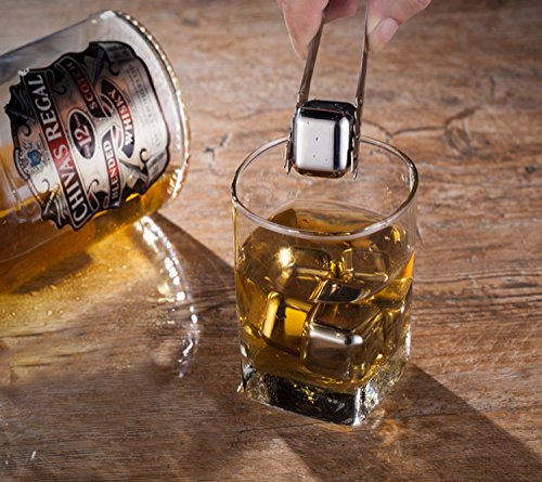 DERNORD Exclusive Stainless Steel Whiskey Stones - High Cooling technology Ice Cubes Chilling Rocks Reusable Wine Stone Durable Beer Drink Freezer Cooler Rock for Christmas and Birthday Gifts - Thumbnail 7