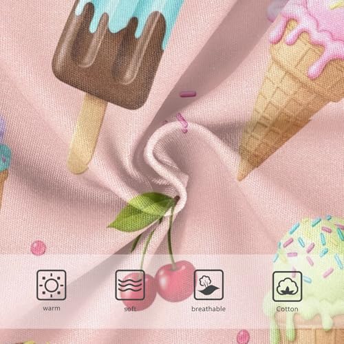 Cute Ice Cream Pink Cotton Toddler Underwear, Girls Cotton Underwear, 2T–8 Years3