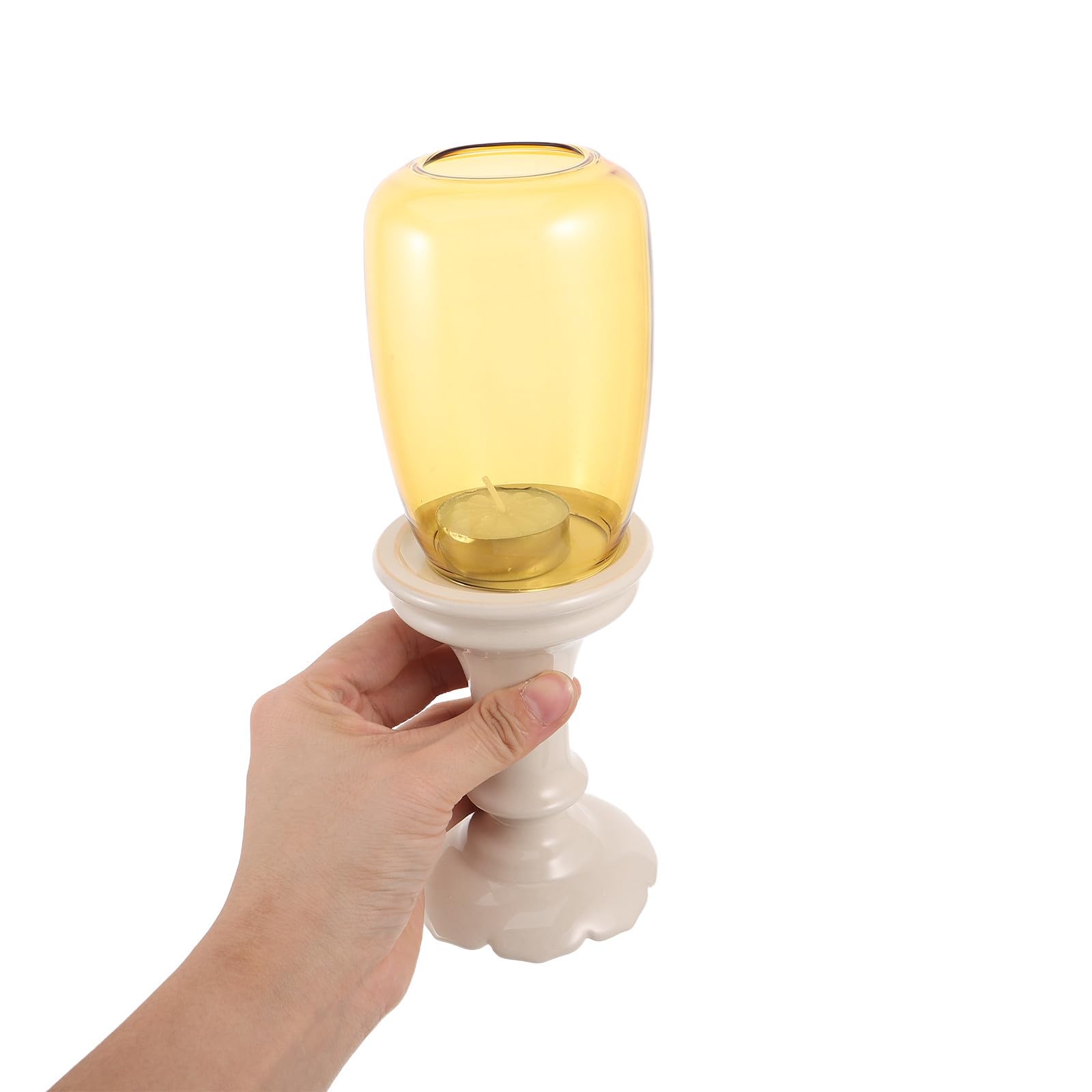 Portavelas de Vidrio Antiviento para Velas de Té Decorativo