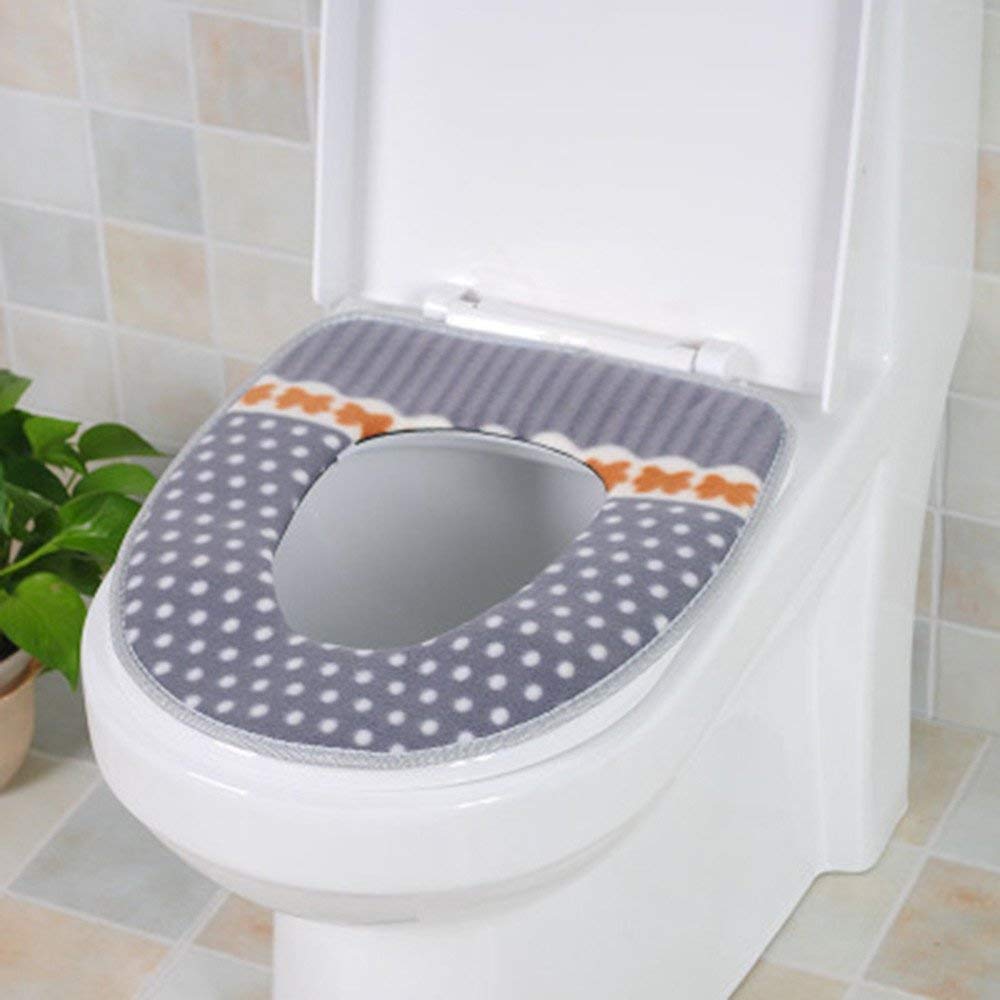 ZIVIK Toilet Seat Cover Pads, Washable Toilet Seat Cushion Mat Winter Washable Toilet Seat Lid Cover Pads, Cleaning Comfortable