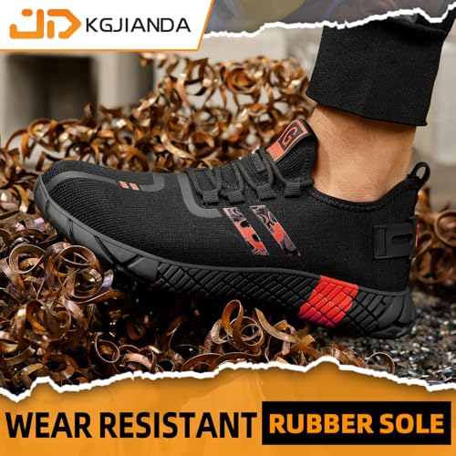 Image of Steel Toe Shoes for Men, Lightweight Safety Work Shoes, Breathable Puncture-Resistant Work Shoes for Warehouse, Factory and Light Construction