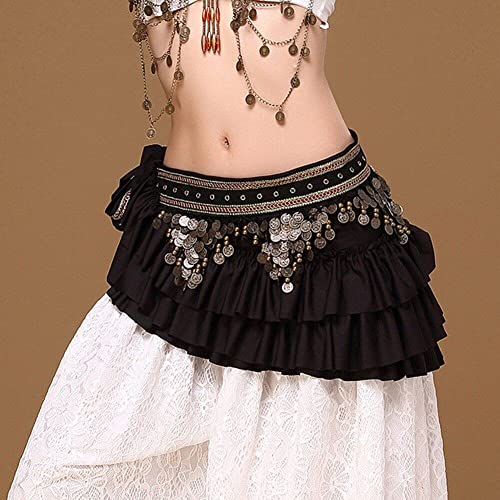 Écharpe de hanche de danse du ventre en satin et pièces de haute qualité