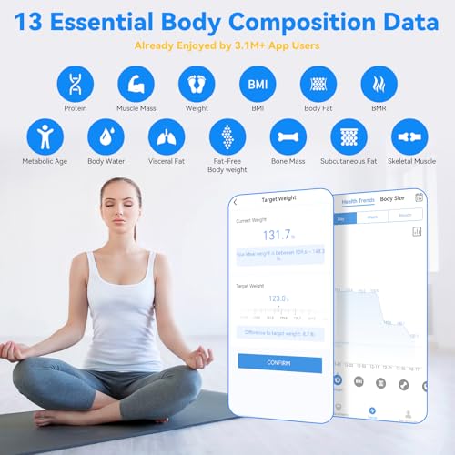 Vitafit Personenwaage Körperfettwaage mit APP 180kg, Hohe Genauigkeit Zugesichert bis Professionelle Fabrik SEIT 2001… – Ansicht 5