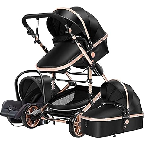 3 in 1 Reisesysteme Kombikinderwagen 3 in 1 Tragbarer Reisekinderwagen Faltbarer Kinderwagen Aluminiumrahmen Hohe Landschaft Auto Cover