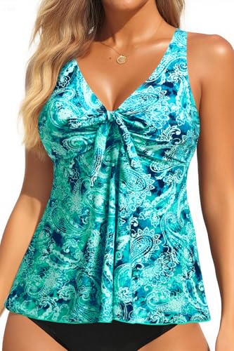 Image of Yonique Women's Flowy Tankini Top - Modest Swim Top with Loose Fit, No Bottom