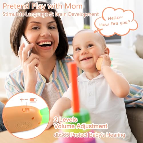 Image of Richgv 1 Year Old Girl Birthday Gift, Baby Cell Phone Toy Sensory Learning Toys with 12 Functions, Baby Girl Toys 6 to 12 Months Multi Sound Effects with Light Teething Toys for Babies Infants