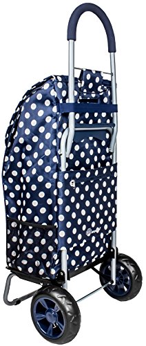 Image of dbest products Trolley Dolly Shopping Grocery Foldable Cart Storage Mom, Blue Polka Dot
