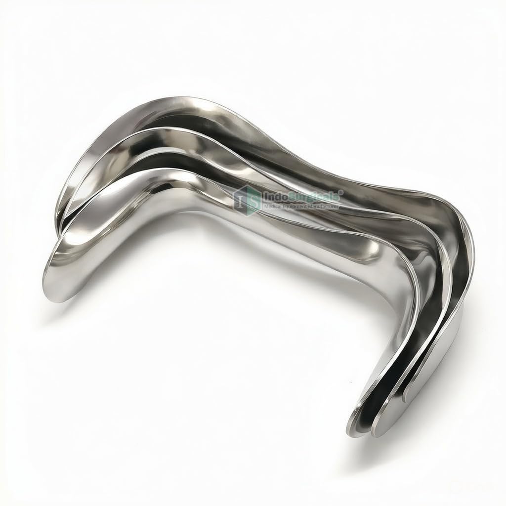 IS IndoSurgicals Vaginal Speculum, Duck Bill Sims (Set of 3 Small, Medium & Large)