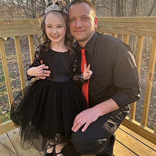 Abao Sister Flower Girl Dress Long Sleeves Lace Top Tulle Skirt Girls Lace Party Dresses  thumb #2