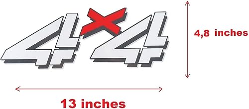 Miniatura 4 de Juego de calcomanías de repuesto de 4 x 4 para Silverado 1500HD 2500 HD 1998-2007 (blanco rojo)