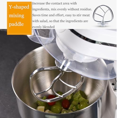 Electric Kitchen Mixer Stand Mixer - 1500W Household Food Processor with 6L/8L Stainless Steel Bowl and Splash Guard, 6 Speed Settings - Image 3