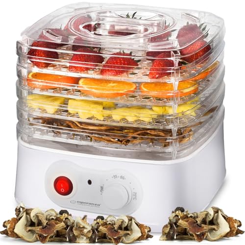 Esperanza Food Dehydrator, 250W Transparent White, 5 Trays