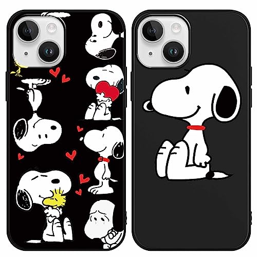 2 pezzi Cover per iPhone 14 iPhone13 6.1 Custodia Morbide Cute Cartone Animato Disegni Opaco Bumper Ultra Sottile Case Custodie per 14 silicone tpu
