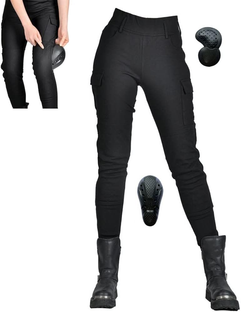 Reinforced with Aramid Women Motorcycle Riding Pants CE Armor Slim Fit Knight Antifall Motorcross Racing Trousres Cargo