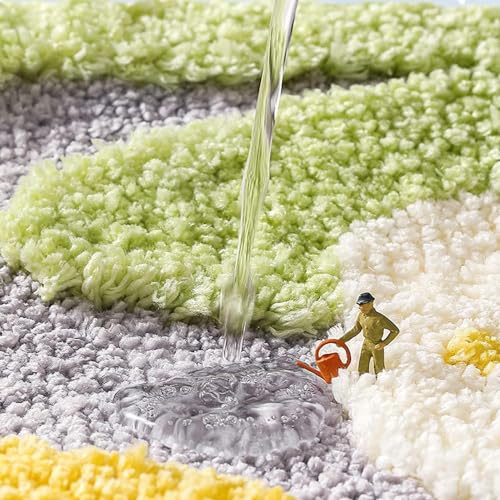 Image of Roseate Tulips Super Soft Anti Skid (40x60 cm) Super Absorbent Mats Microfibre 2000 GSM Mat for Bathroom /Bedroom /Kitchen /Door Mat /Floor Mat (Pack of 2)