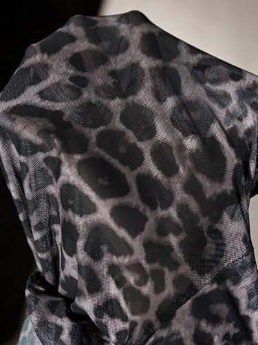 Image of Women's Rave Dress Leopard Cheetah Sheer Mesh Dress for Women