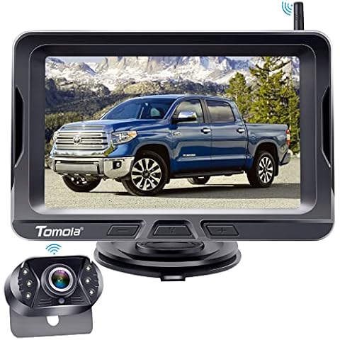 Wireless Reversing Camera HD 1080P Wifi Reverse Camera 5 Inch Split Screen System for Car,Van,Caravan,Ford Waterproof Night Vision DIY Installation Tomoia T2 Cover