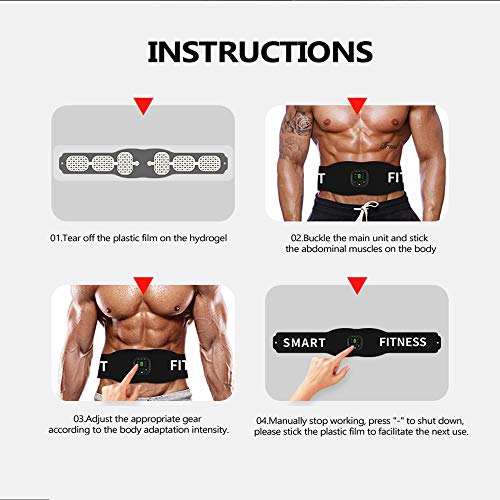 Estimulador muscular, Andoer Visor digital inteligente EMS Micro atual adesivo para músculos abdomin