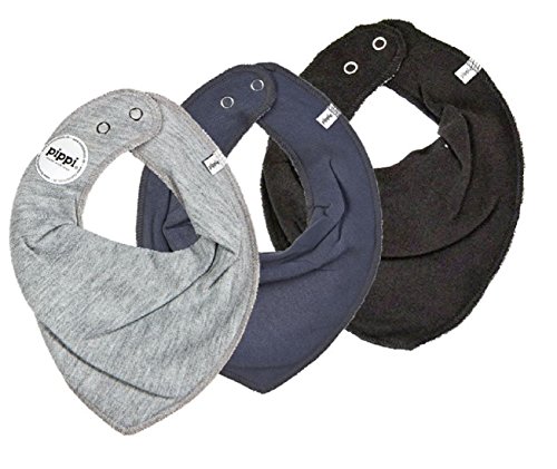 Preisvergleich Produktbild pippi Halstuch 3er Set Baby Halstücher Dreieckstücher (grau-Stone-schwarz)