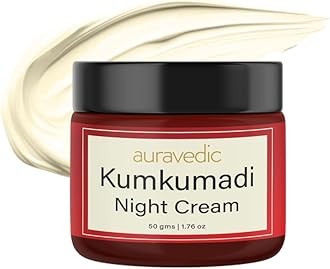 Auravedic Kumkumadi Oil Retinol Night Cream For Face - Night Cream For Women With Niacinamide, Retinol, Saffron & Padmaka - Overnight Repair & Renew For Glowing Skin, 50g