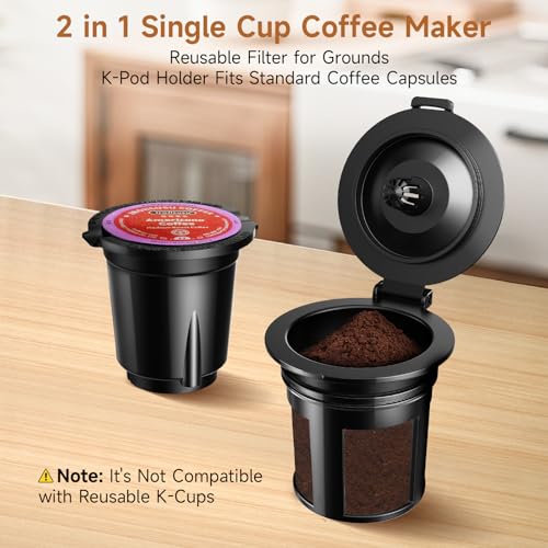 Small-Single-Serve-Coffee-Maker-Fast-Brew-One-Cup-Coffee-Machine-for-K-Cup-and-Grounds-6-to-12-oz-Brew-Sizes-Capsule-Coffee-Machine-with-Descaling-Reminder-and-Viewing-Tank-Black