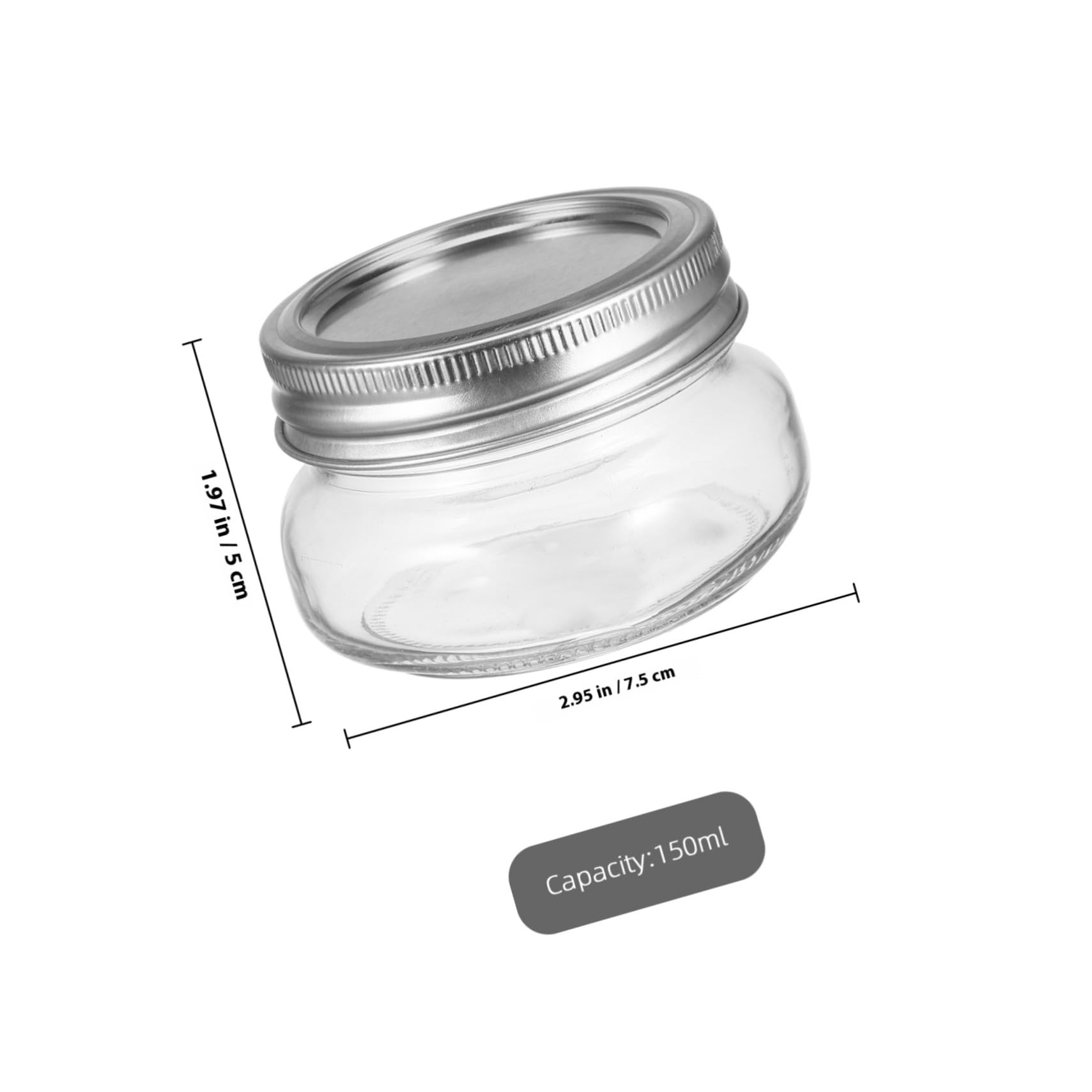 VALICLUD 6stücke Kleines Einmachglas Mit Deckel Mini-einmachglas Vorratsglas Lebensmittelbehälter Wiederverwendbar Transparent Robust Langlebig Lebensmittelecht Sicher Sauber Einfach Leicht