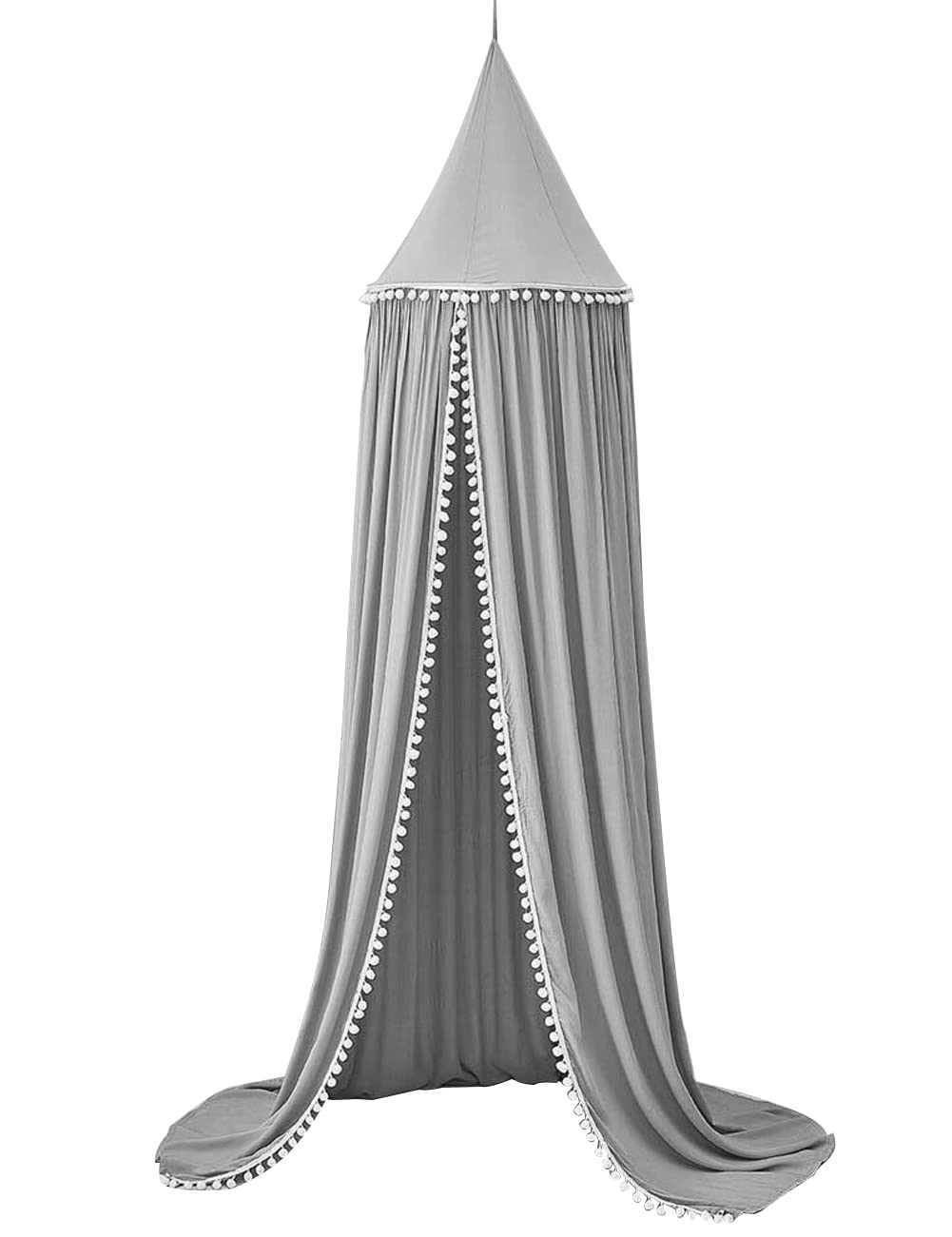 HYGRAD BUILT TO SURVIVE Kids Bed Canopy Round Dome 240cm Canopy for Princess Girls Mosquito Net for Children's Bedroom Nursery Room Decoration Baby Crib (Grey/Silver)
