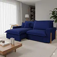 Sofá Retrátil e Reclinável Dubai com Molas Ensacadas, 2,10m. (Azul)