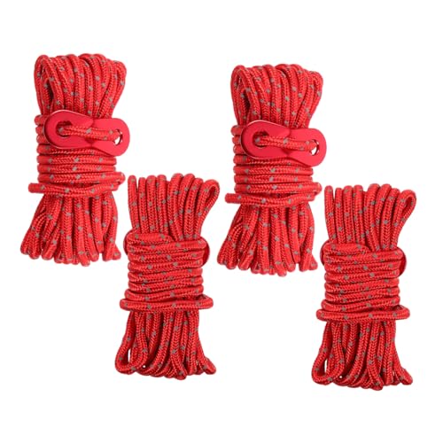 VANZACK Versatile Outdoor Gear 4pcs Heavy Duty Tent Ropes Reflective Strands for Camping Hiking and Climbing