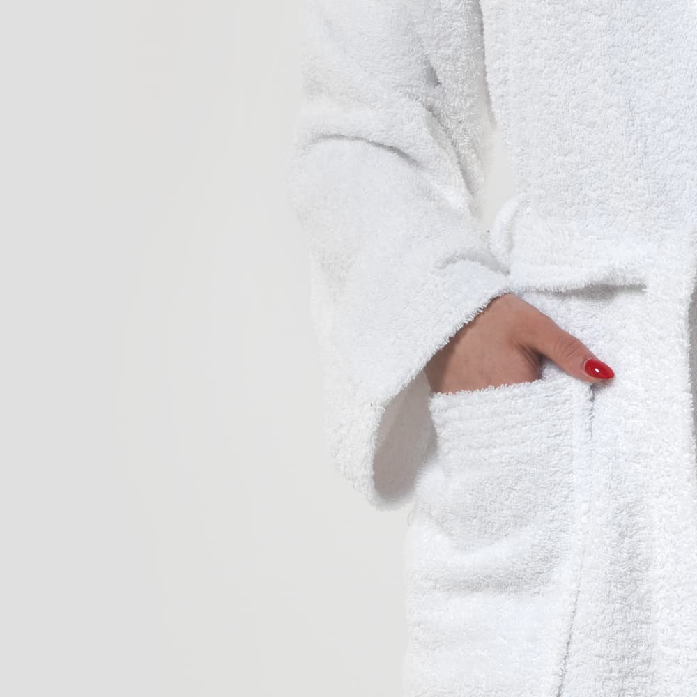 Albornoz Mujer y Hombre 100% Algodón 500 g/m² con Capucha Suave y Absorbente para Ducha Spa Piscina