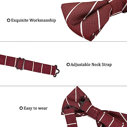 Image of Bow Tie for Men & Boys, Pre-Tied Bowtie Adjustable 9-18in, for Formal Tuxedo, Prom Party, Wedding